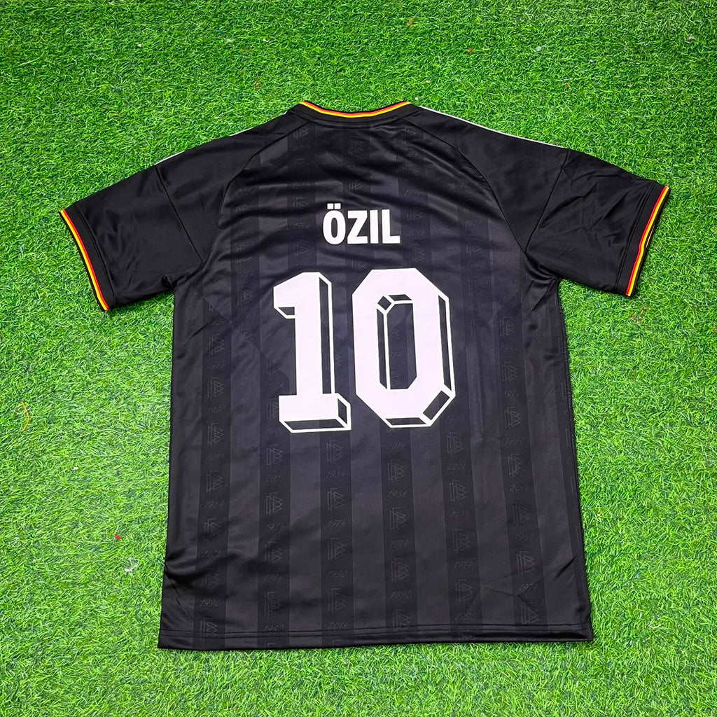 Germany Black Retro Football Jersey – Mesut Özil 10 – Back View