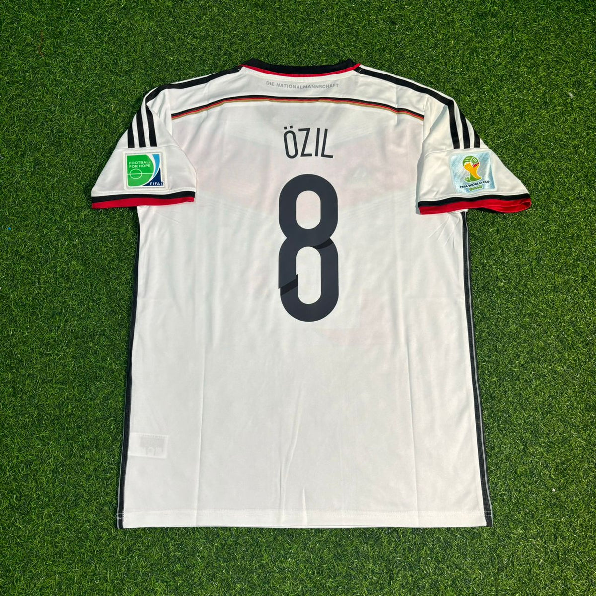 Mesut Ozil #8 Germany 2014 World Cup Champion Home Retro Jersey – Back View
