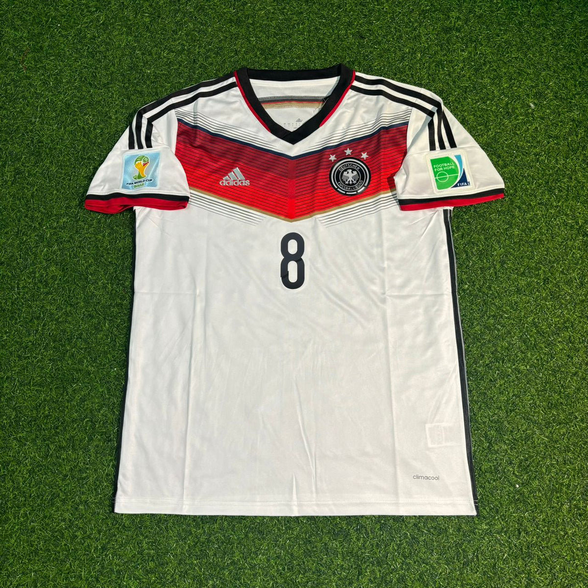 Mesut Ozil #8 Germany 2014 World Cup Champion Home Retro Jersey – Front View