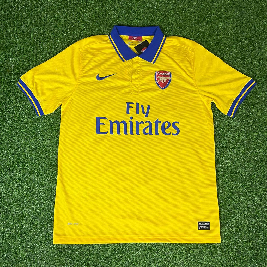 2013/14 Aaron Ramsey Arsenal Yellow Retro Football Jersey – Front View