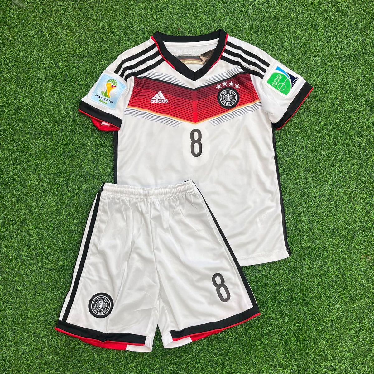 2014 Germany World Cup Mesut Özil White Kids Retro Football Jersey – Front View
