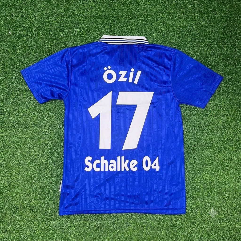 Mesut Özil Schalke 04 Heim Retro Fußballtrikot Jersey – Back View