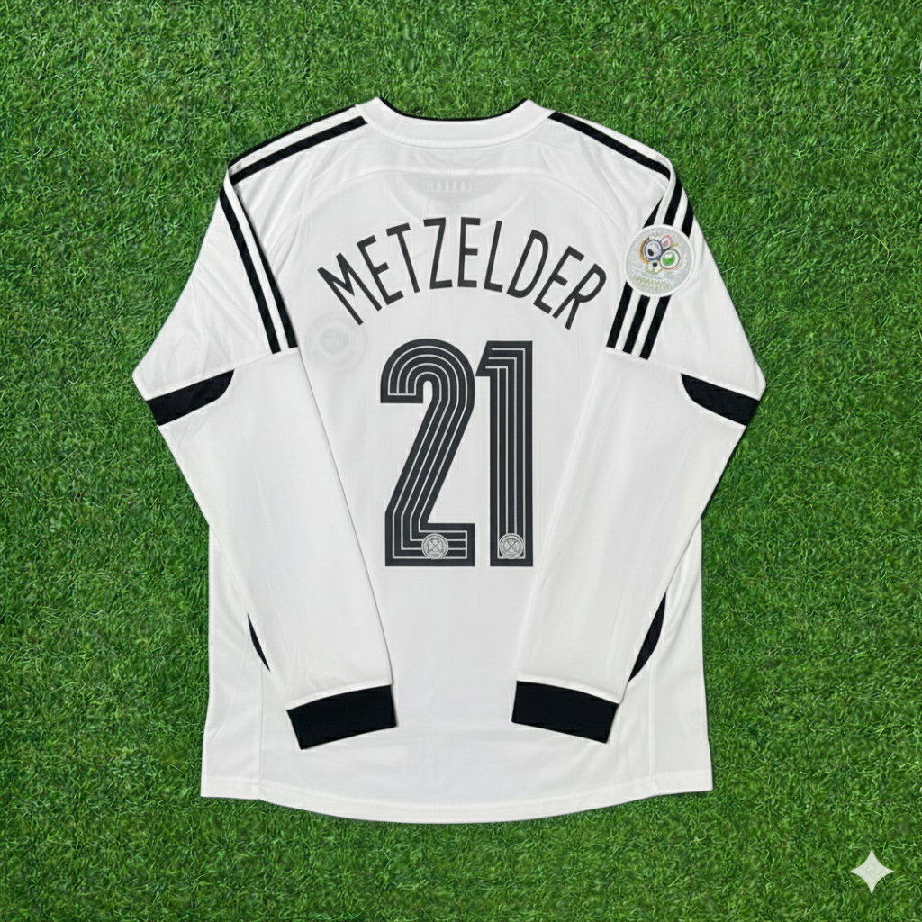 Germany 2006 World Cup Long Sleeve White Football Jersey – Christoph Metzelder – Back View