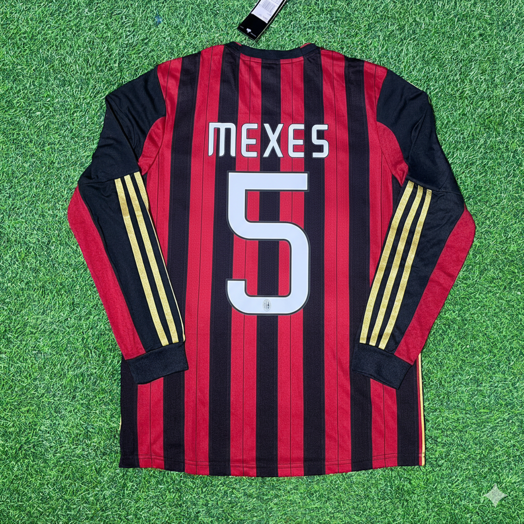 2013/14 Philippe Mexes AC Milan Long Sleeve Home Retro Football Jersey Collection – Back View
