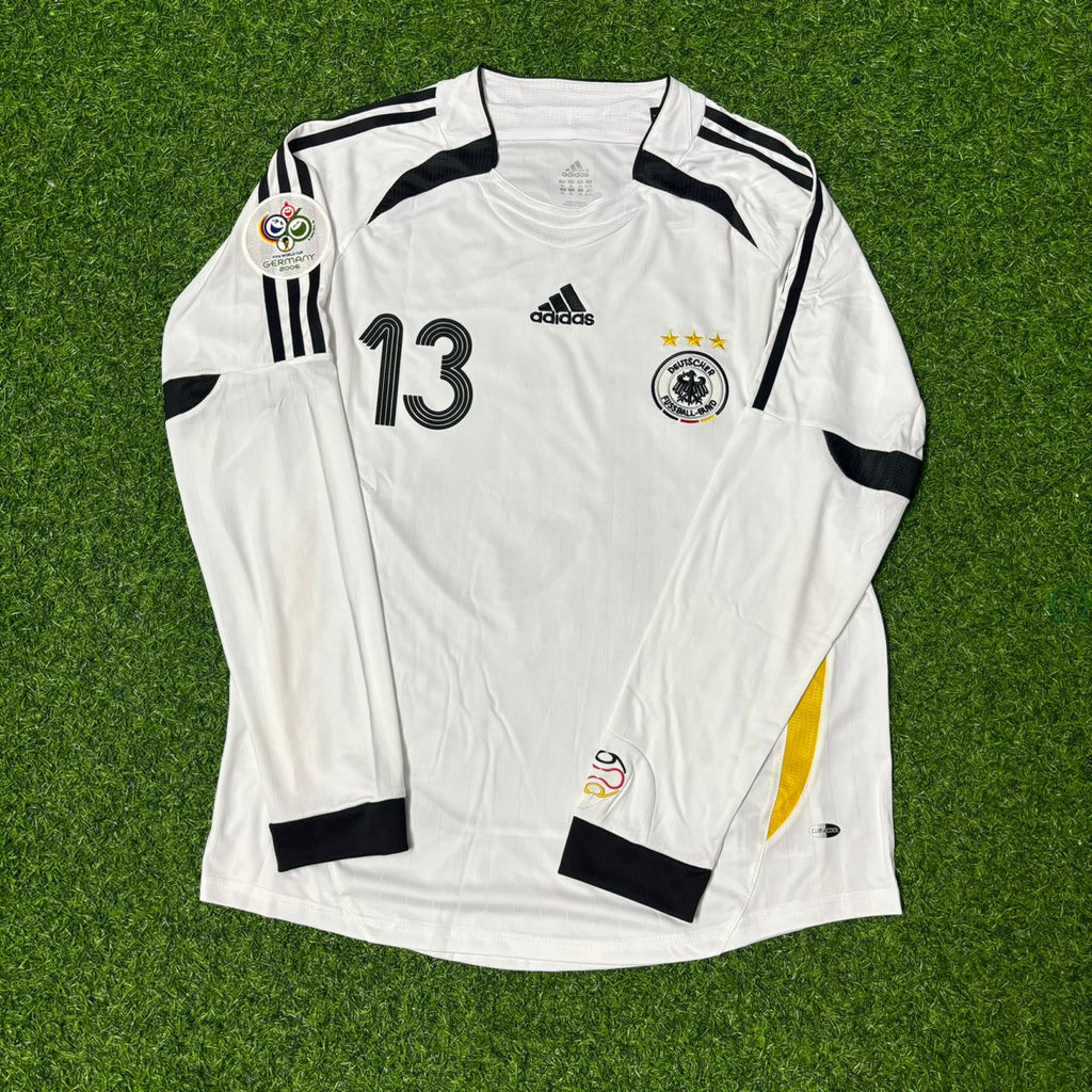 Germany 2006 World Cup Long Sleeve White Football Jersey – Michael Ballack – Front View
