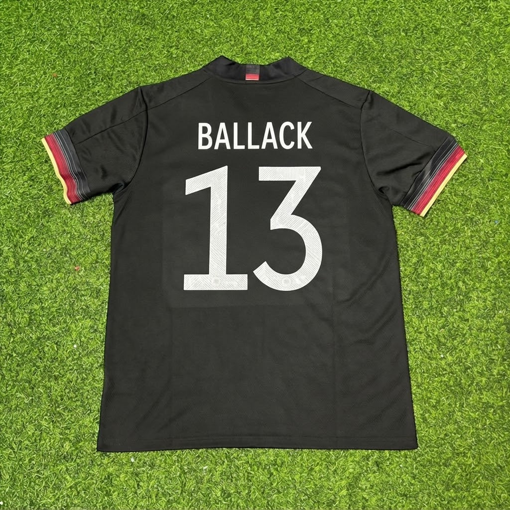 Michael Ballack #13 Germany Black Retro Football Jersey – Back View