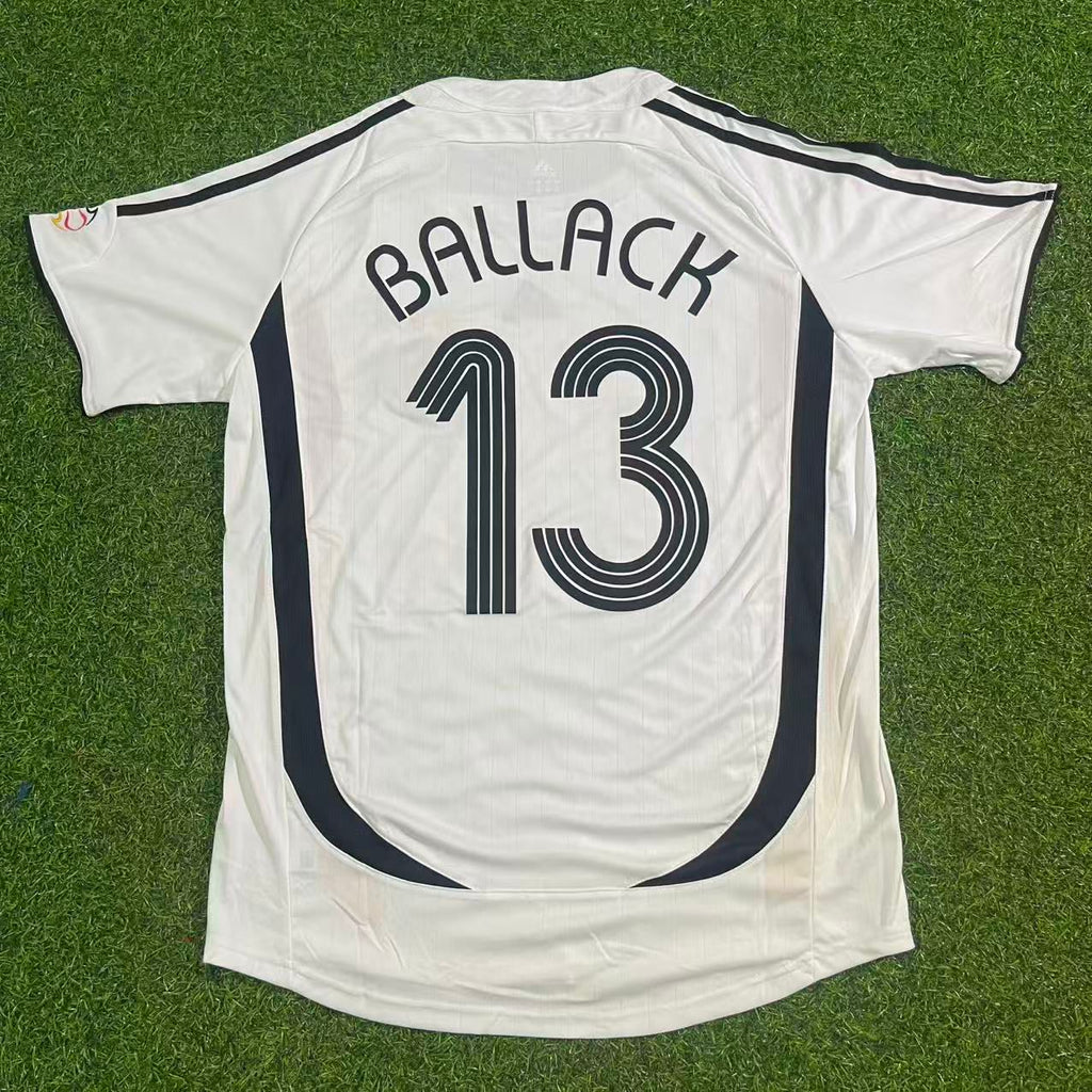 2006 Germany World Cup Michael Ballack Deutschland White Retro Football Jersey – Detailed View