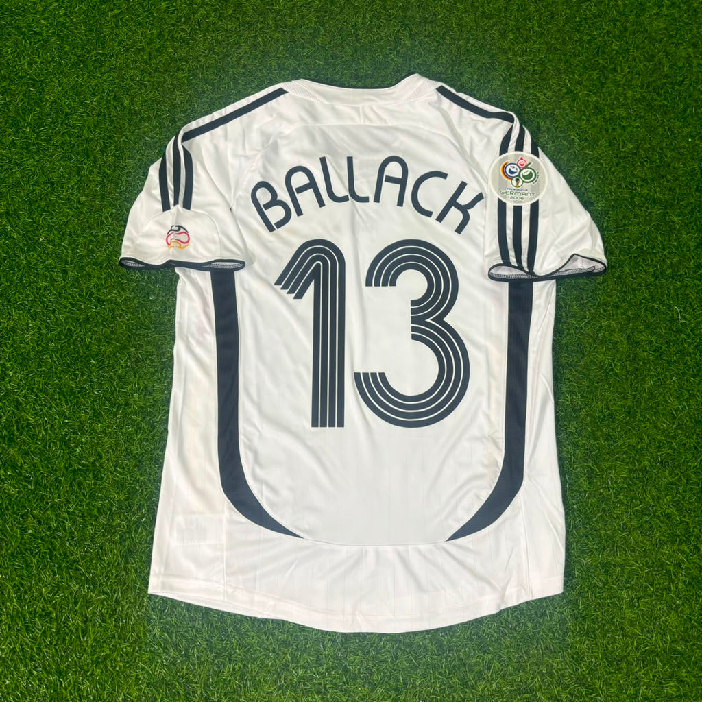 2006 Germany World Cup Michael Ballack Deutschland White Retro Football Jersey – Back View