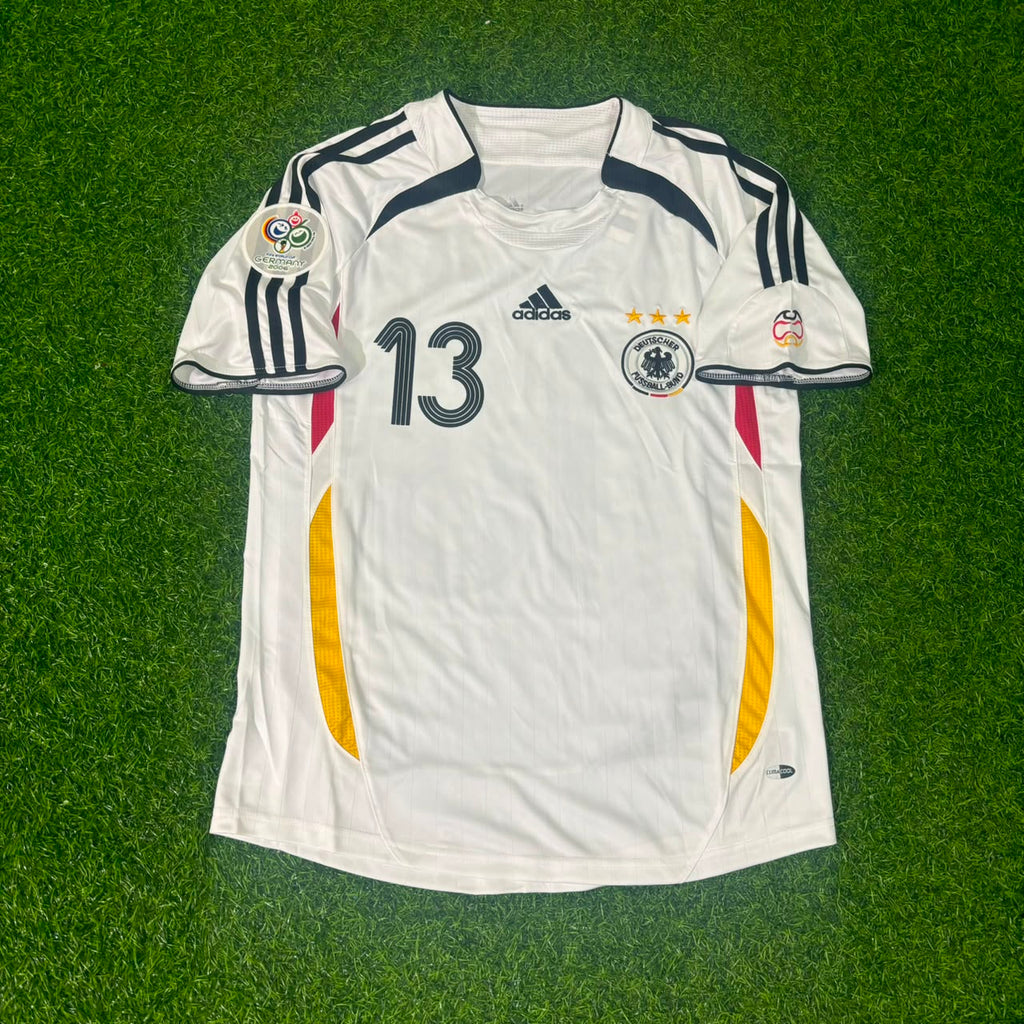 2006 Germany World Cup Michael Ballack Deutschland White Retro Football Jersey – Front View