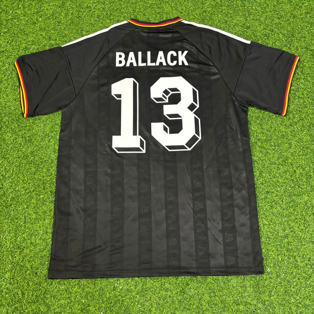 Germany Black Retro Vintage Football Jersey – Michael Ballack 13# – Back View