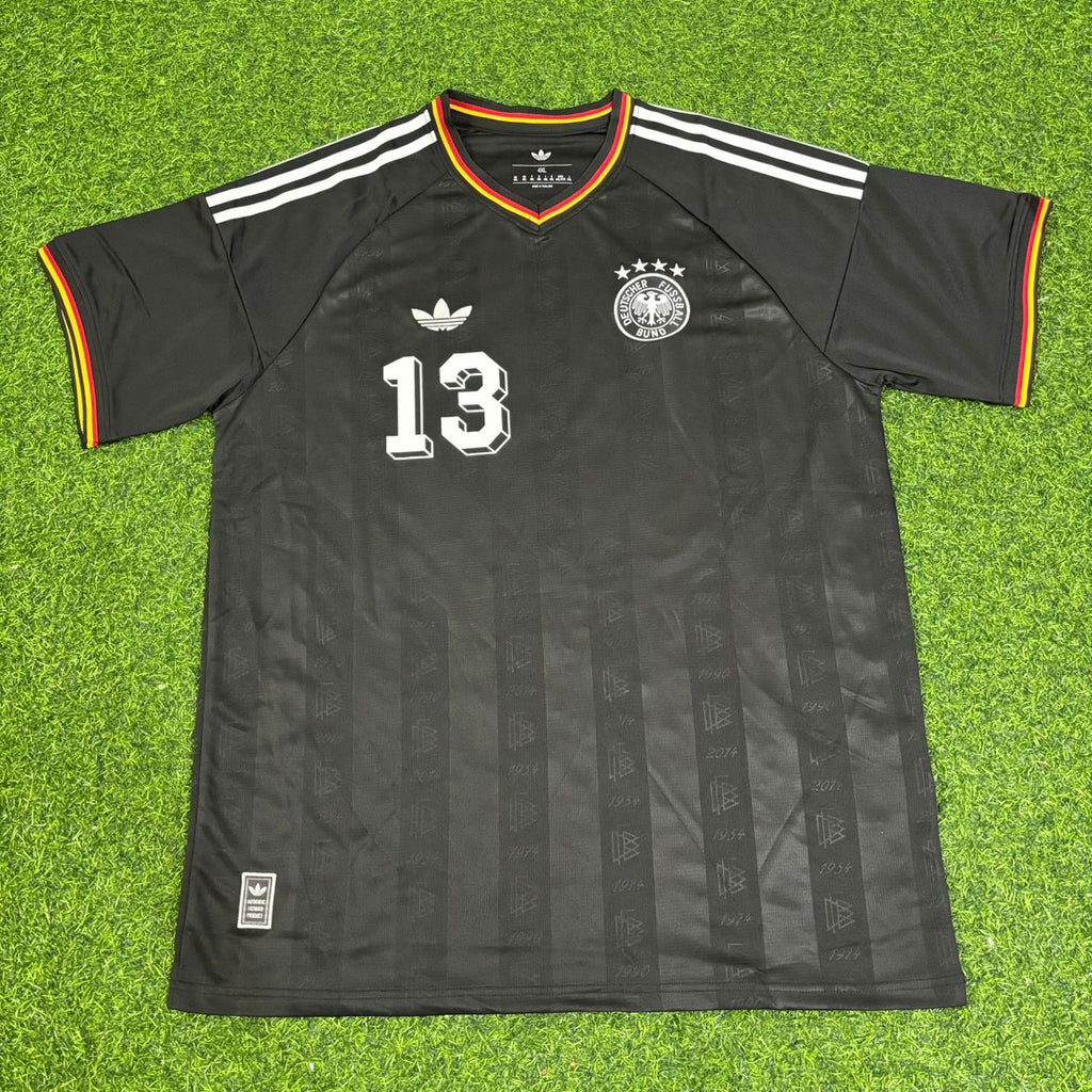 Germany Black Retro Vintage Football Jersey – Michael Ballack 13# – Front View
