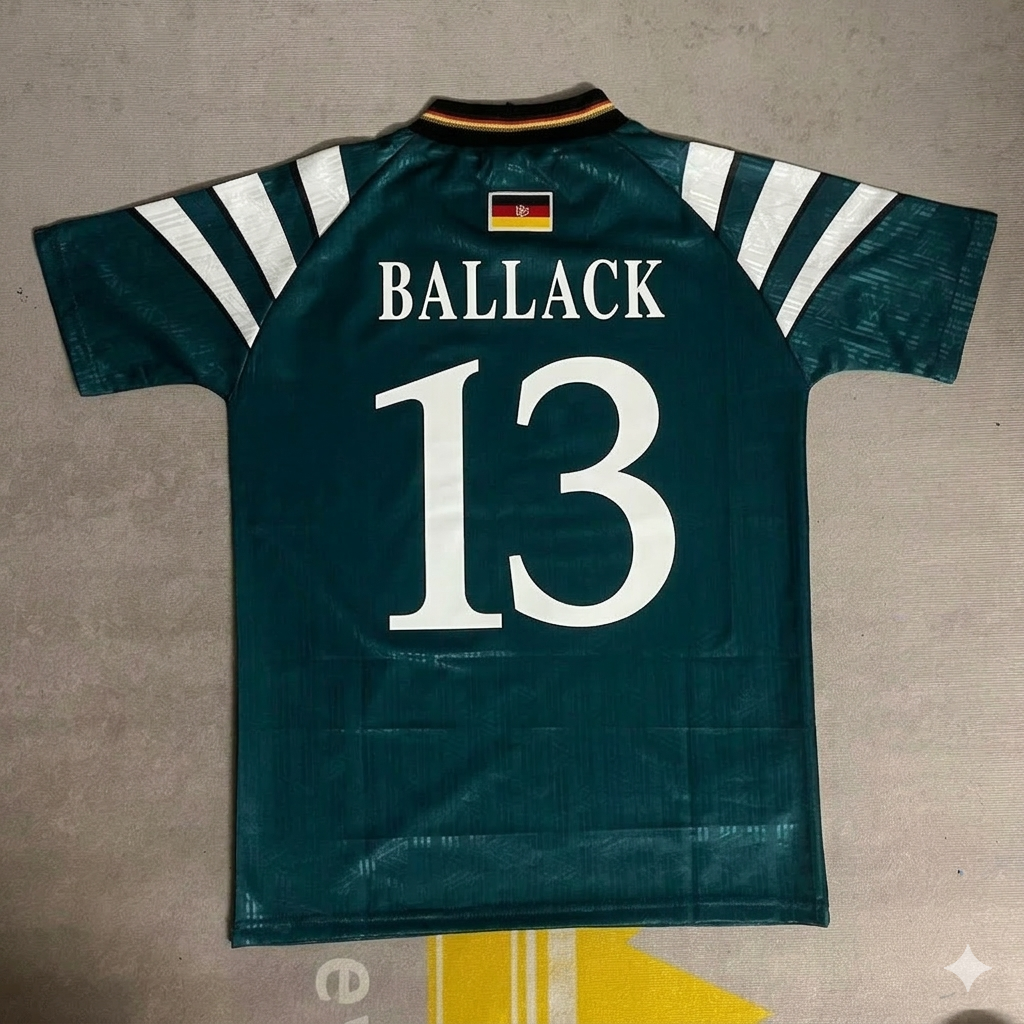 Michael Ballack Germany Deutschland Retro Football Jersey – Back View