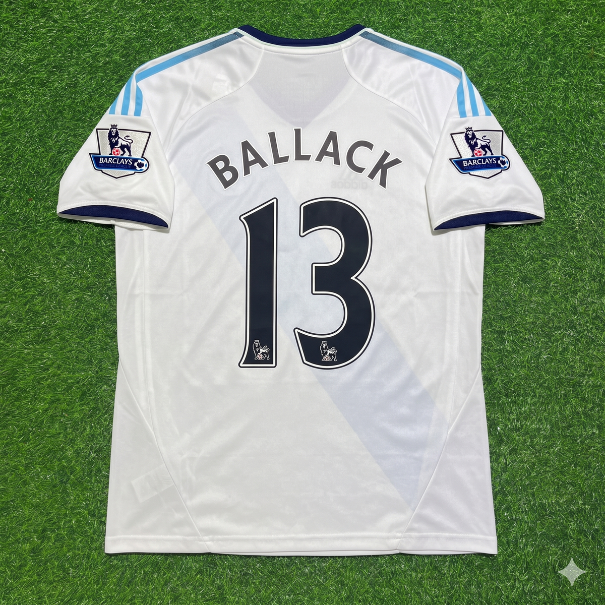 Michael Ballack Chelsea Retro White Football Jersey – Back View