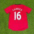 Michael Carrick Manchester United 2012 2013 Season Red Retro Jersey – Back View