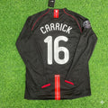 2007/08 Michael Carrick Manchester United Champions League Patch Black Retro Football Jersey Collection – Back View