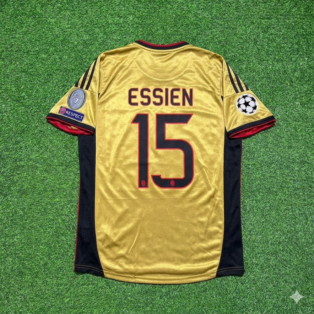 AC Milan 2013 2014 Gold Retro Jersey – Michael Essien #15 – Back View