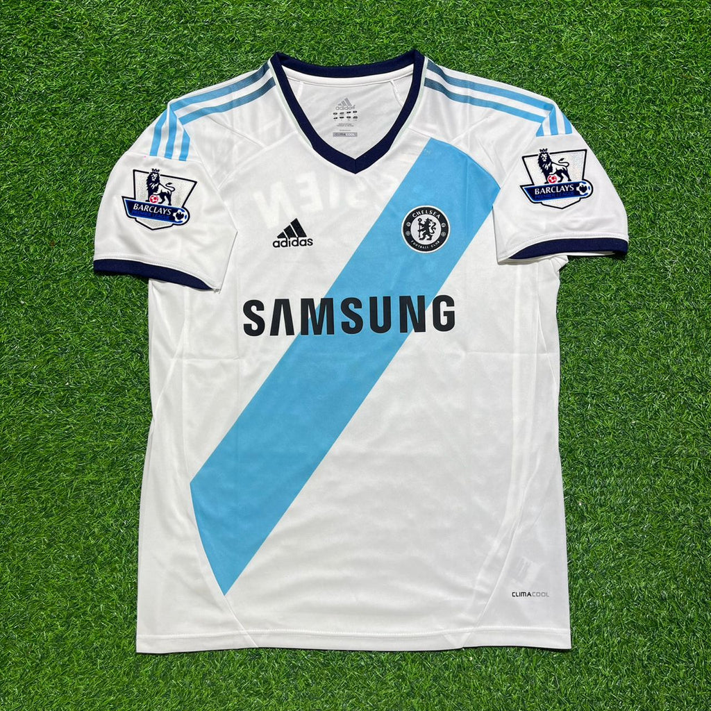 2012/13 Ashley Cole Chelsea Retro White Football Jersey – Front View