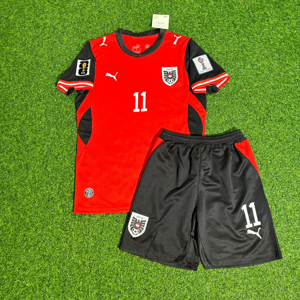 2026 Austria World Cup Michael Gregoritsch 11 Kids Football Jersey – Front View