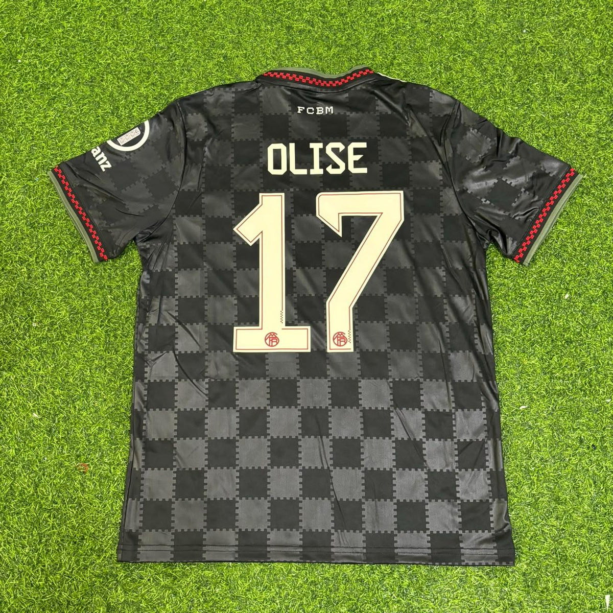 Michael Olise 17 Bayern Munchen Black 2025/2026 Season – Back View