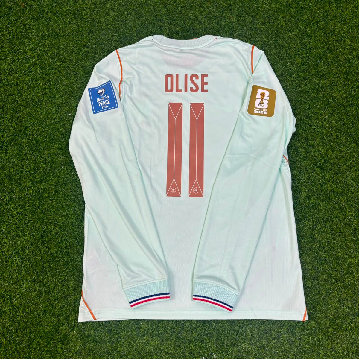 Michael Olise #11 France 2026 World Cup Away Long Sleeve Jersey – Back View