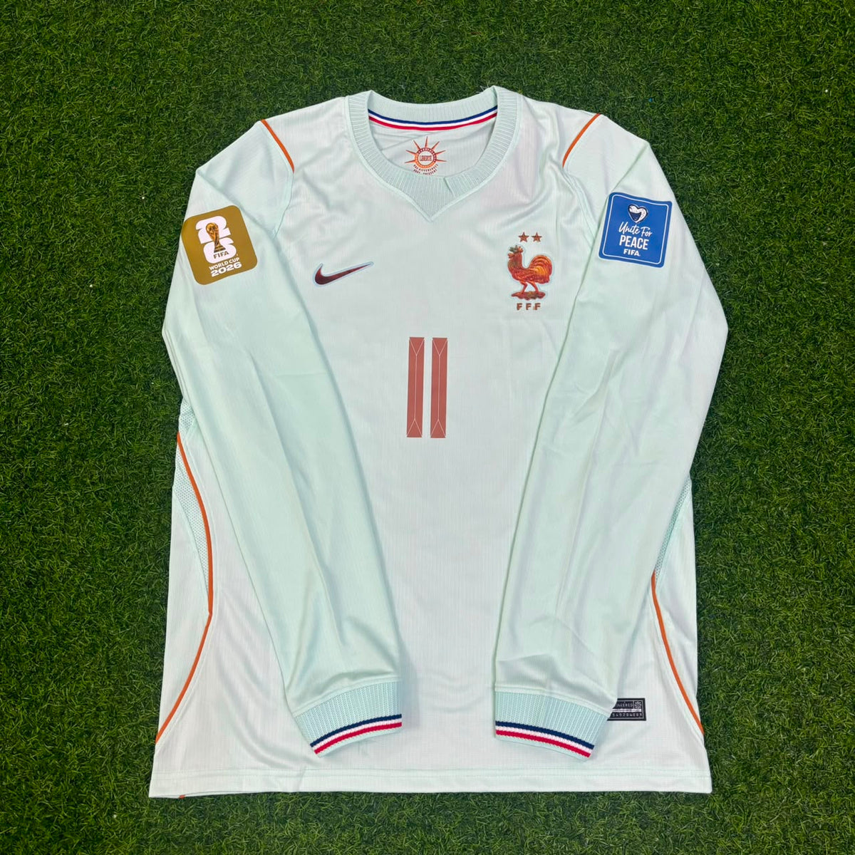 Michael Olise #11 France 2026 World Cup Away Long Sleeve Jersey – Front View