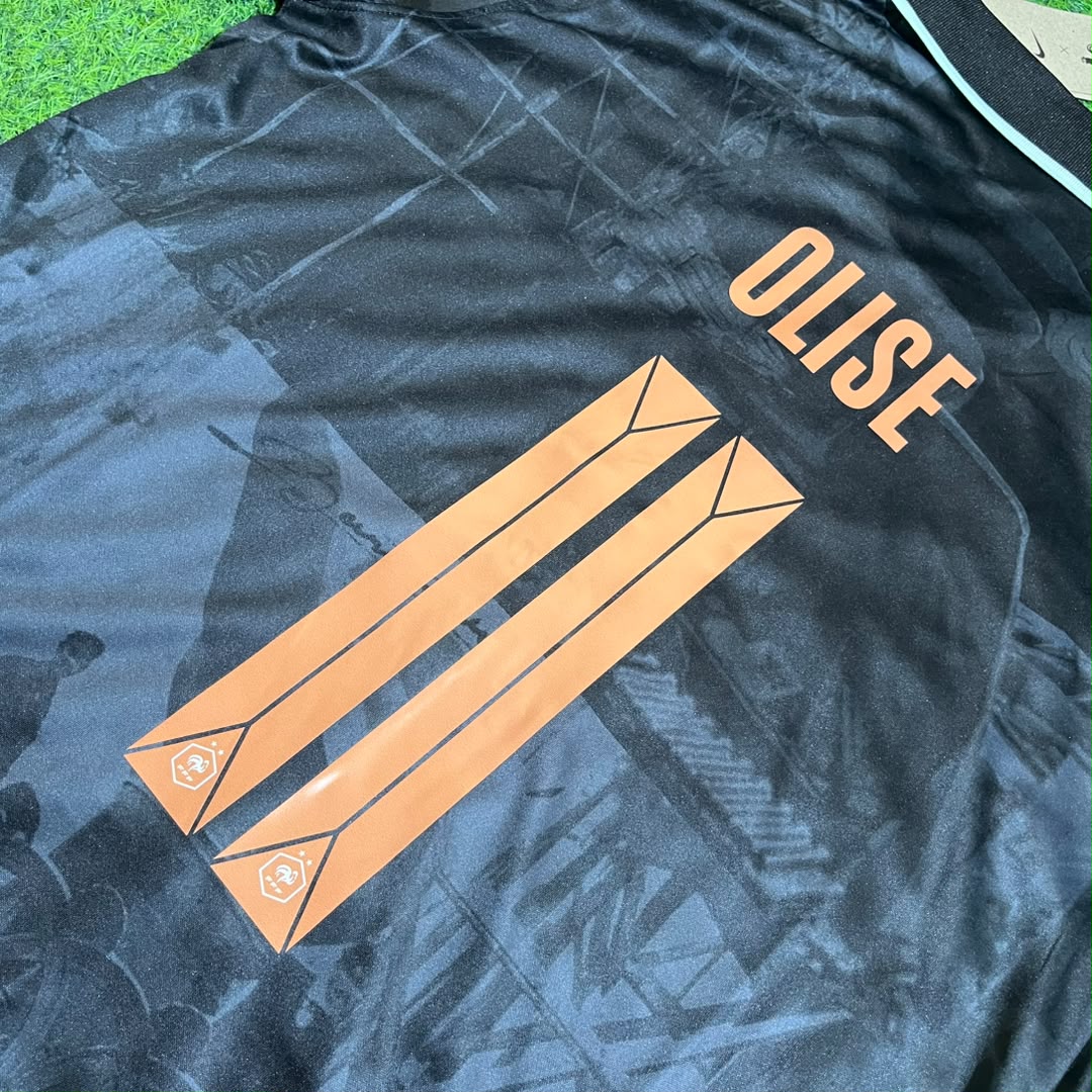 Michael Olise #11 France Black Special Edition Football Jersey – Detailed View