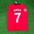 2009/10 Michael Owen #7 Manchester United Retro Long Sleeve Football Jersey – Back View