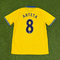 Mikel Arteta – Arsenal 2013/2014 Yellow Retro Kit Jersey – Back View