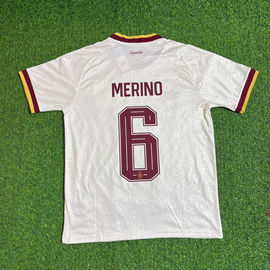 Mikel Merino #6 Spain Two Star 2026 World Cup Champions Away Jersey – Back View