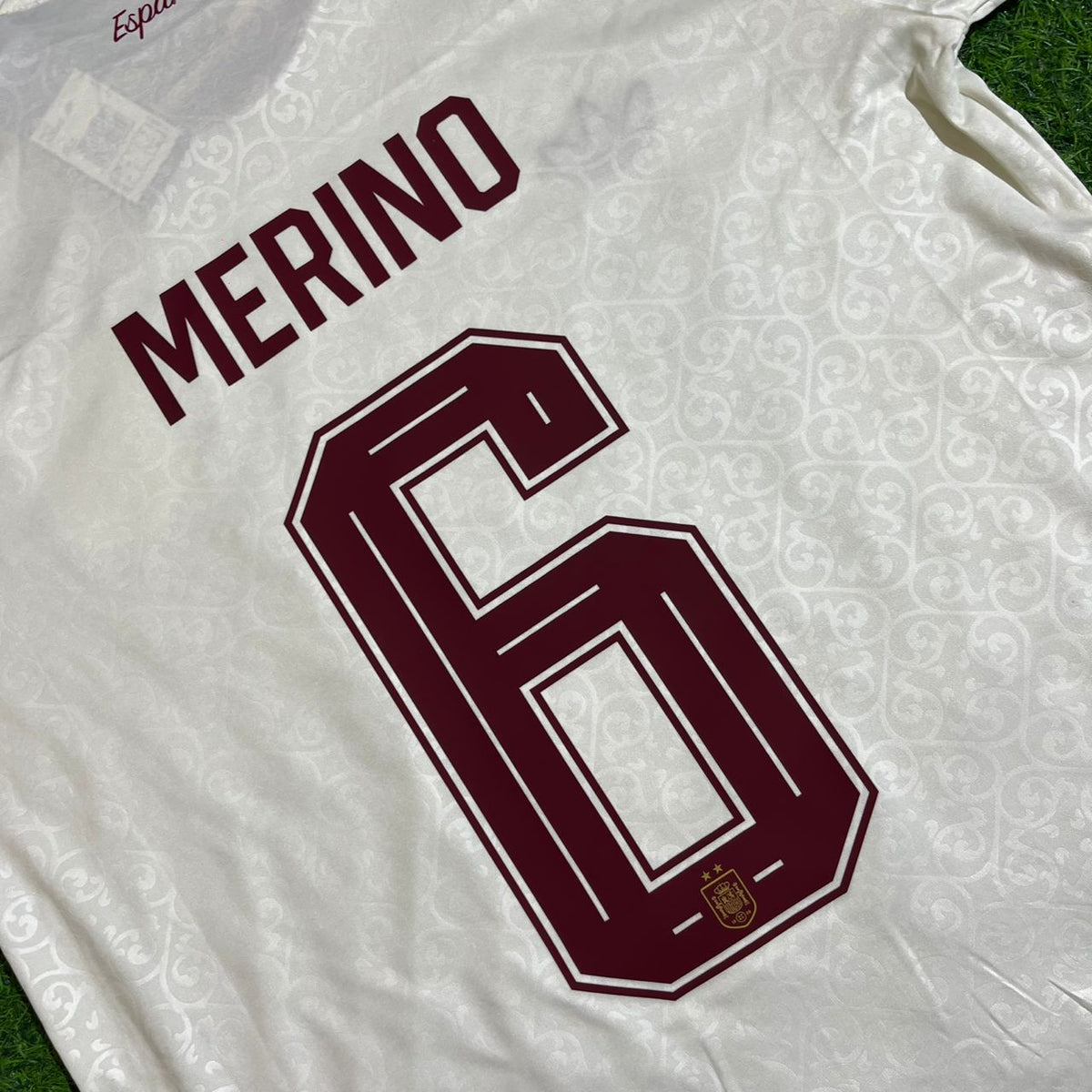 Mikel Merino #6 Spain Two Star 2026 World Cup Champions Away Jersey – Detailed View