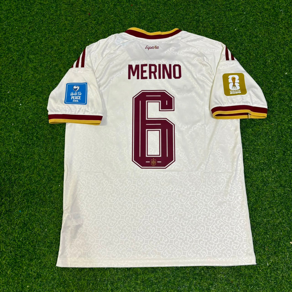 Spain 2026 World Cup Away Football Jersey – Mikel Merino 6- – Back View