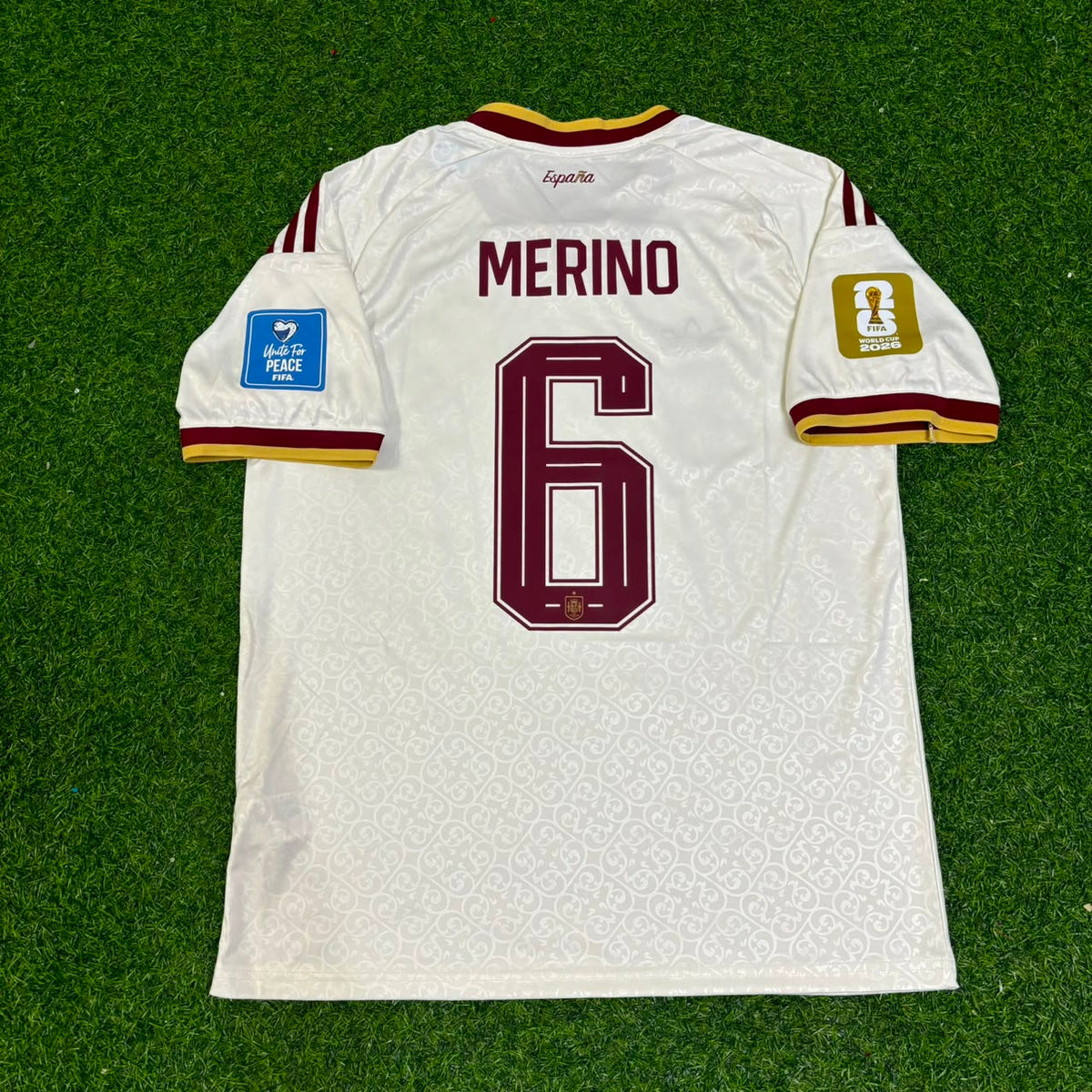 Spain 2026 World Cup Away Football Jersey – Mikel Merino 6- – Back View