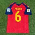 Mikel Merino #6 Spain Two Star 2026 World Cup Champions Home Jersey – Back View