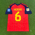 Mikel Merino #6 Spain 2026 World Cup Home Football Jersey – Back View