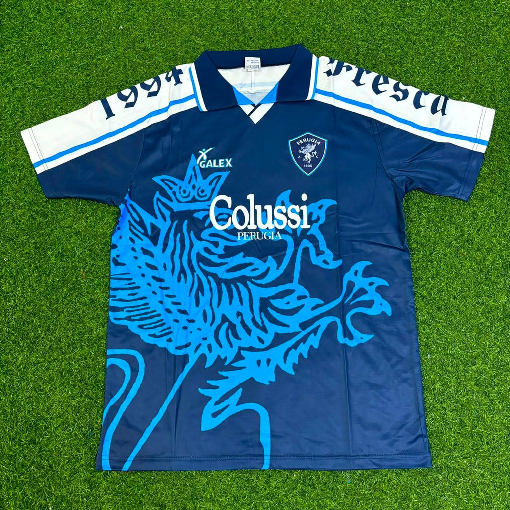 Milan Rapaic Perugia Retro Blue Football Jersey – Front View