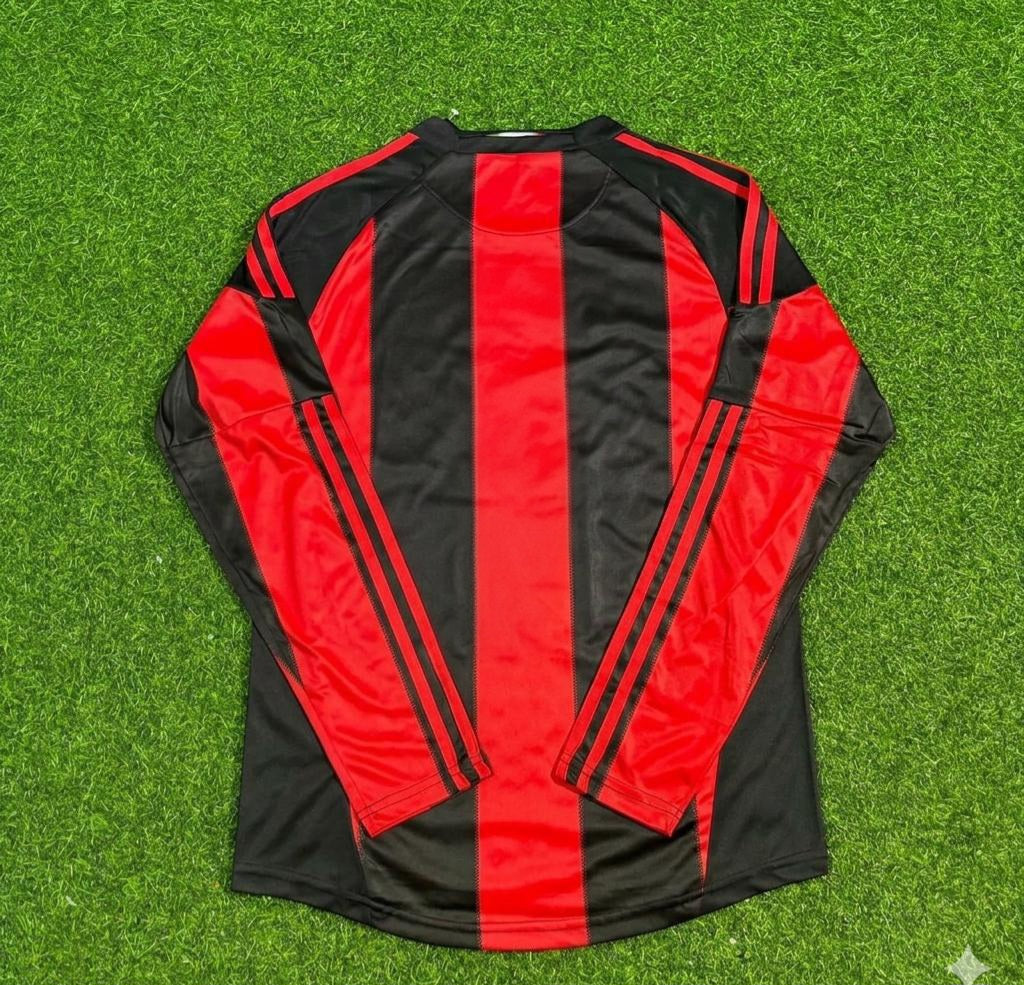 AC Milan 2010-2011 Home Long Sleeve Retro Football Jersey – Front View