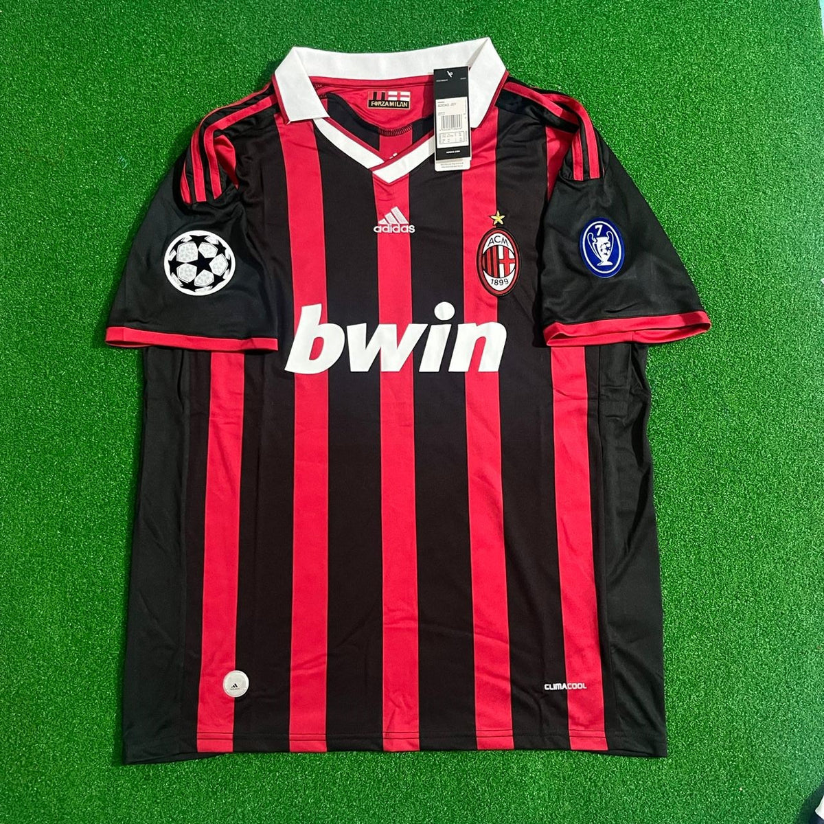 2009 Ronaldinho Gaúcho 80 - AC Milan 2010 Red Black Football Jersey – Front View
