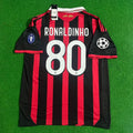 2009 Ronaldinho Gaúcho 80 - AC Milan 2010 Red Black Football Jersey – Back View