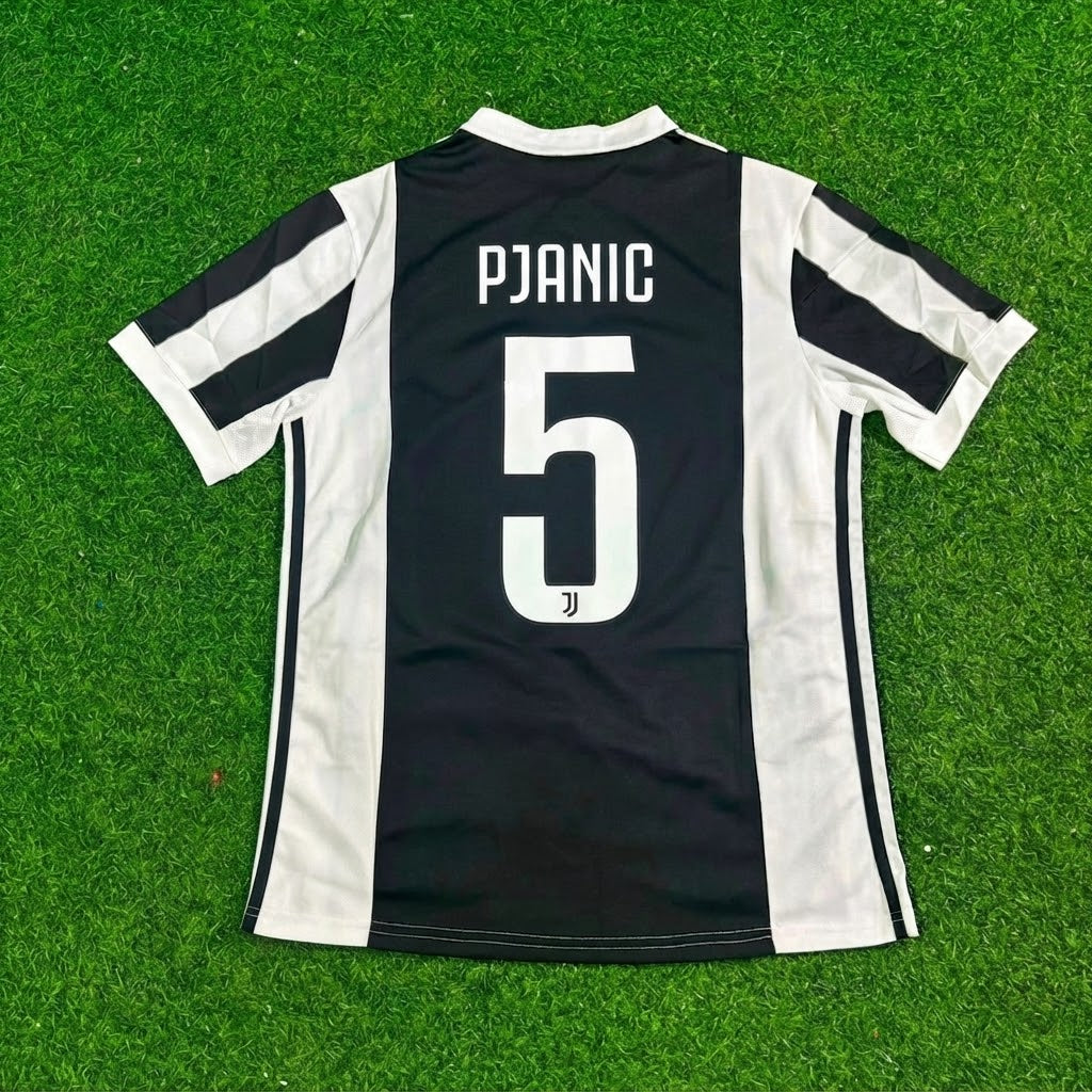 Miralem Pjanic #5 Juventus 2017-2018 Retro Football Jersey – Back View
