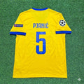 2017/18 Miralem Pjanic Juventus Yellow Retro Football Jersey – Back View
