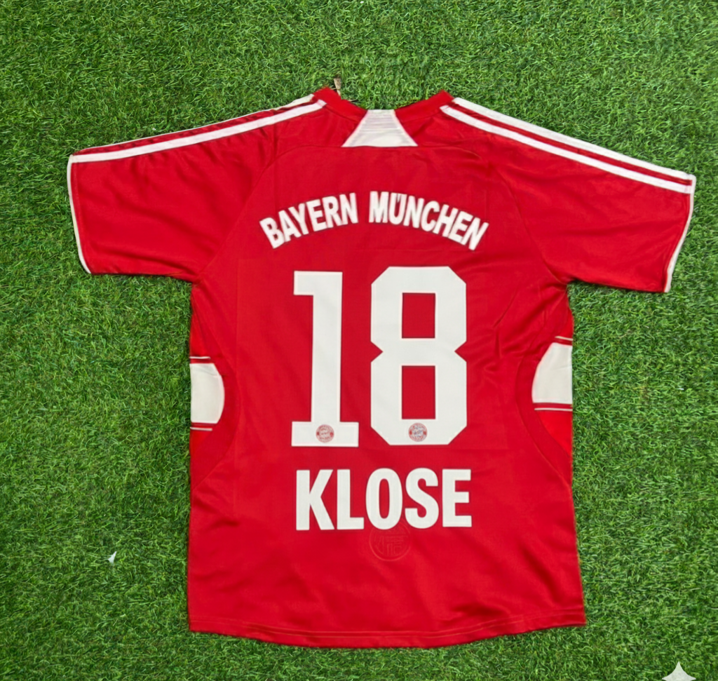 2007 Miroslav Klose Bayern Munich 2009 Retro Football Jersey – Back View