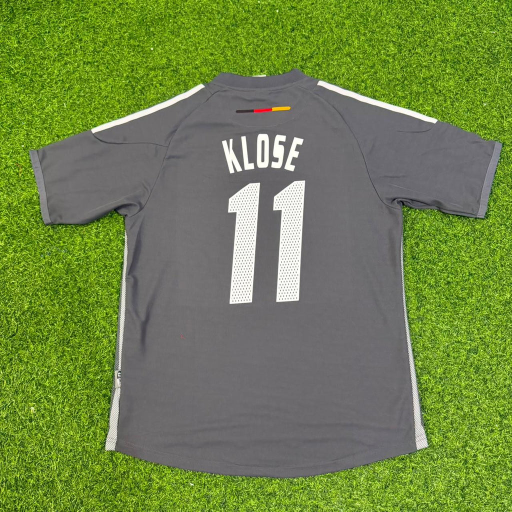 Miroslav Klose Germany 2002 World Cup Gray Special Retro Football Jersey – Back View