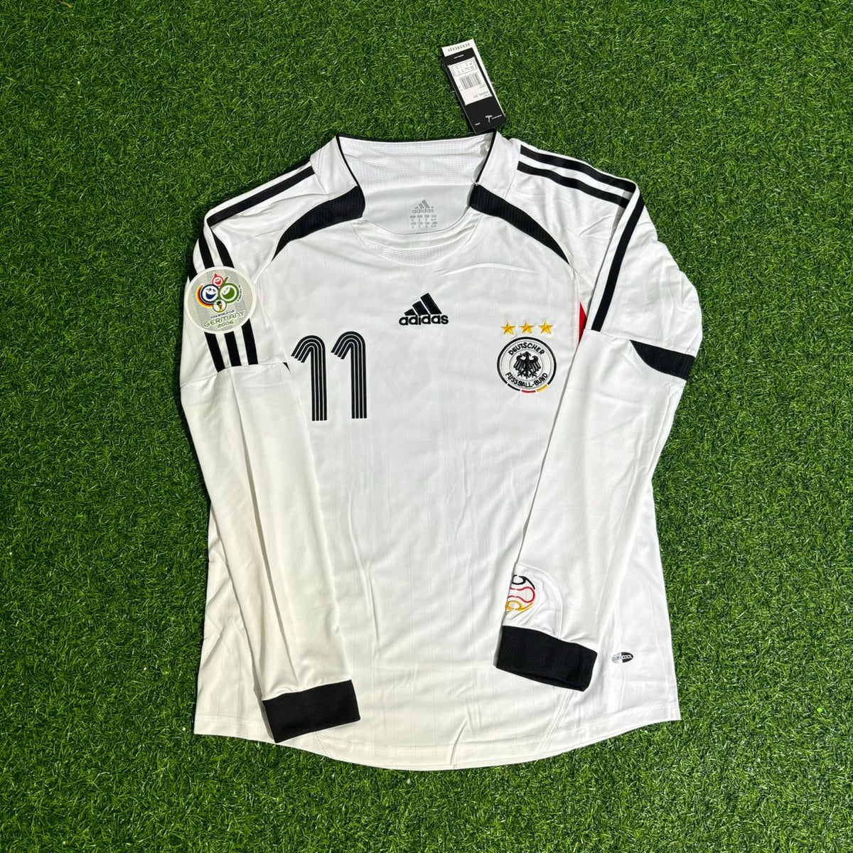 Germany 2006 World Cup Long Sleeve White Football Jersey – Miroslav Klose – Front View