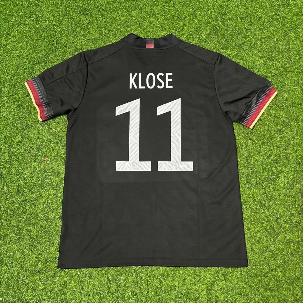 Miroslav Klose #11 Germany Black Retro Football Jersey – Back View