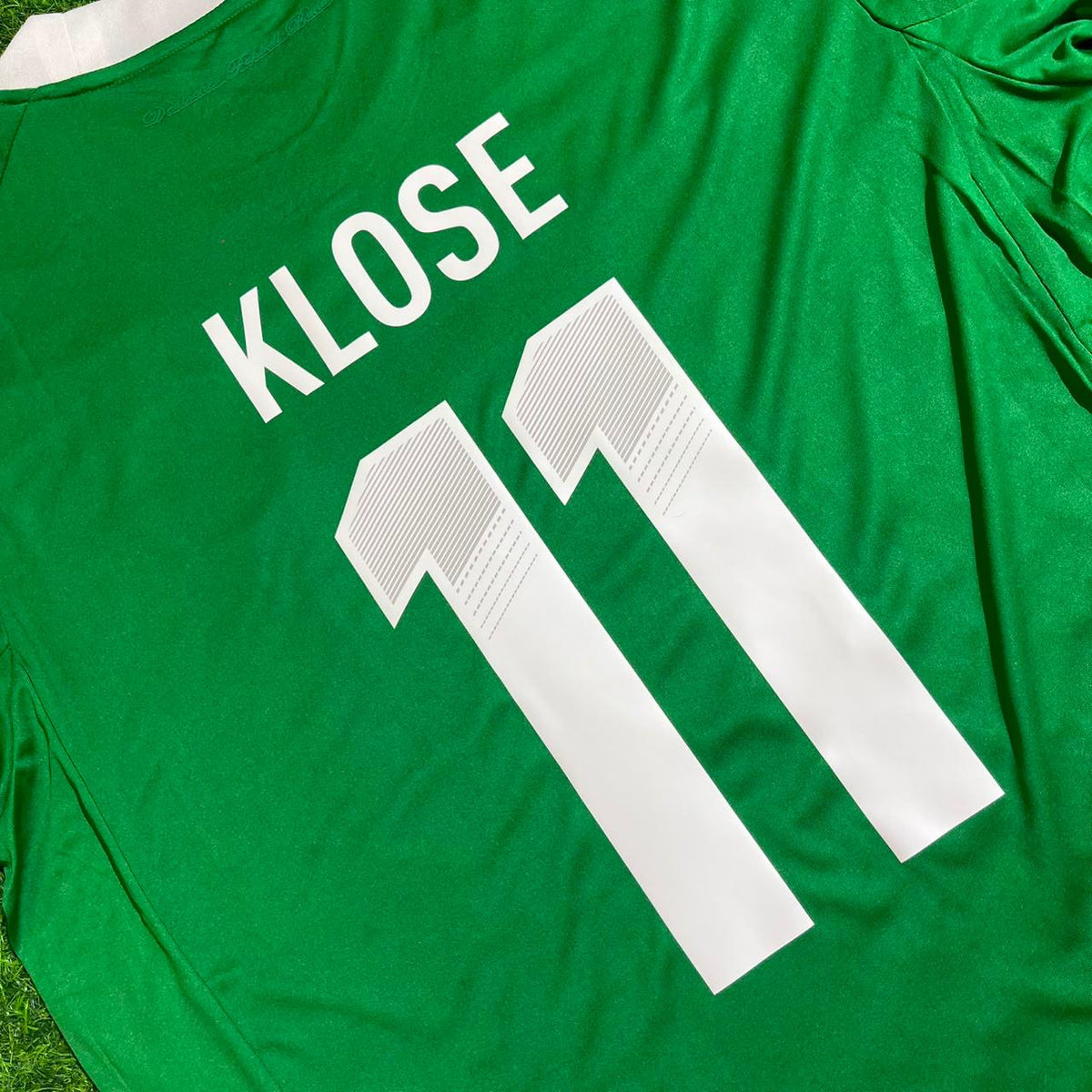 Germany EURO 2012 Long Sleeve Green Retro Football Jersey – Miroslav Klose – Detailed View