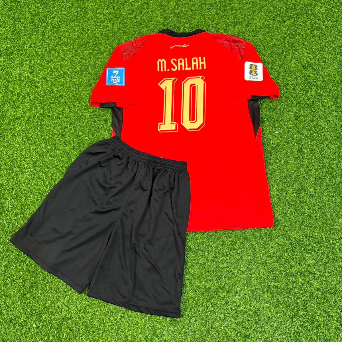 Mohamed Salah Egypt 2026 World Cup Home Kids Football Jersey – Back View