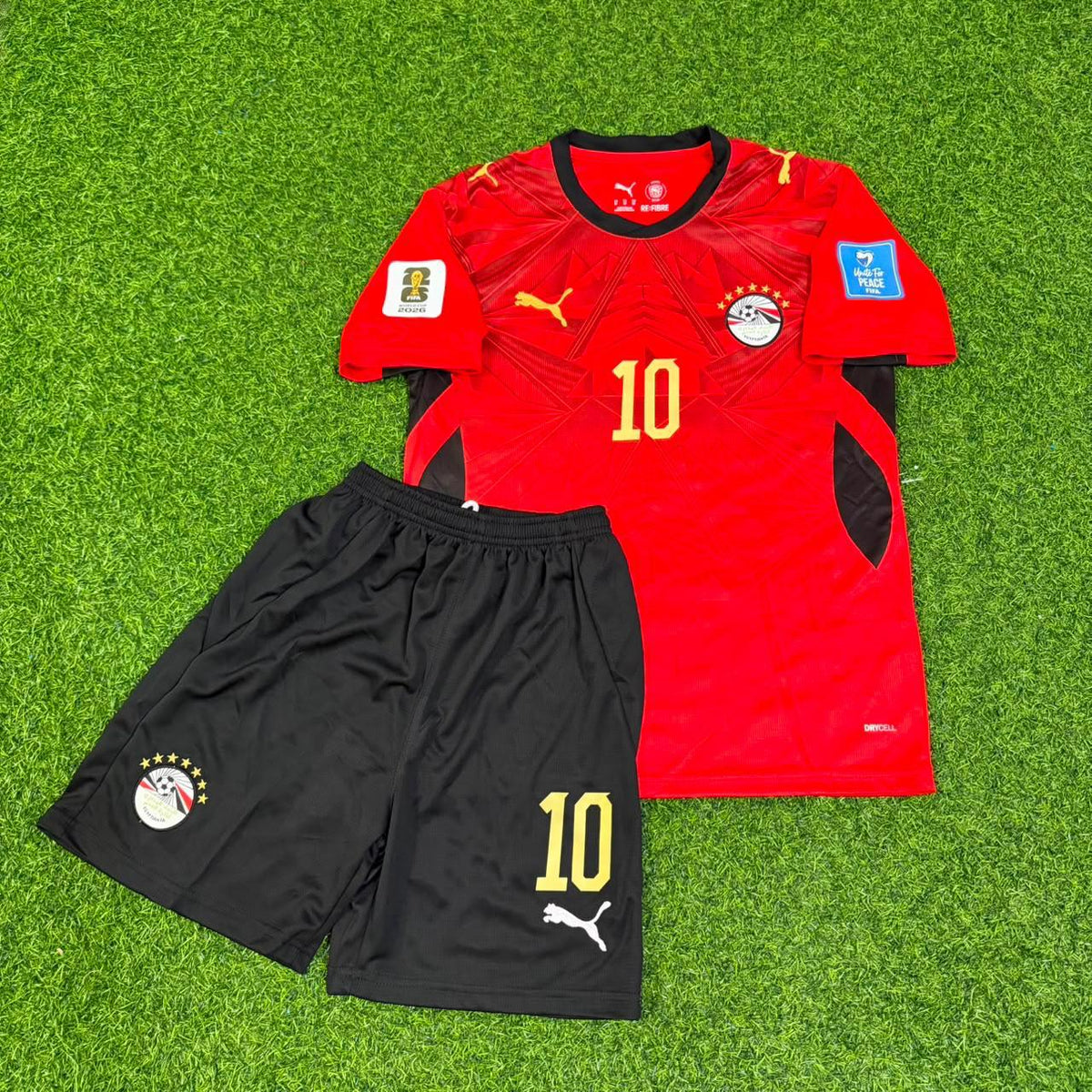 Mohamed Salah Egypt 2026 World Cup Home Kids Football Jersey – Front View