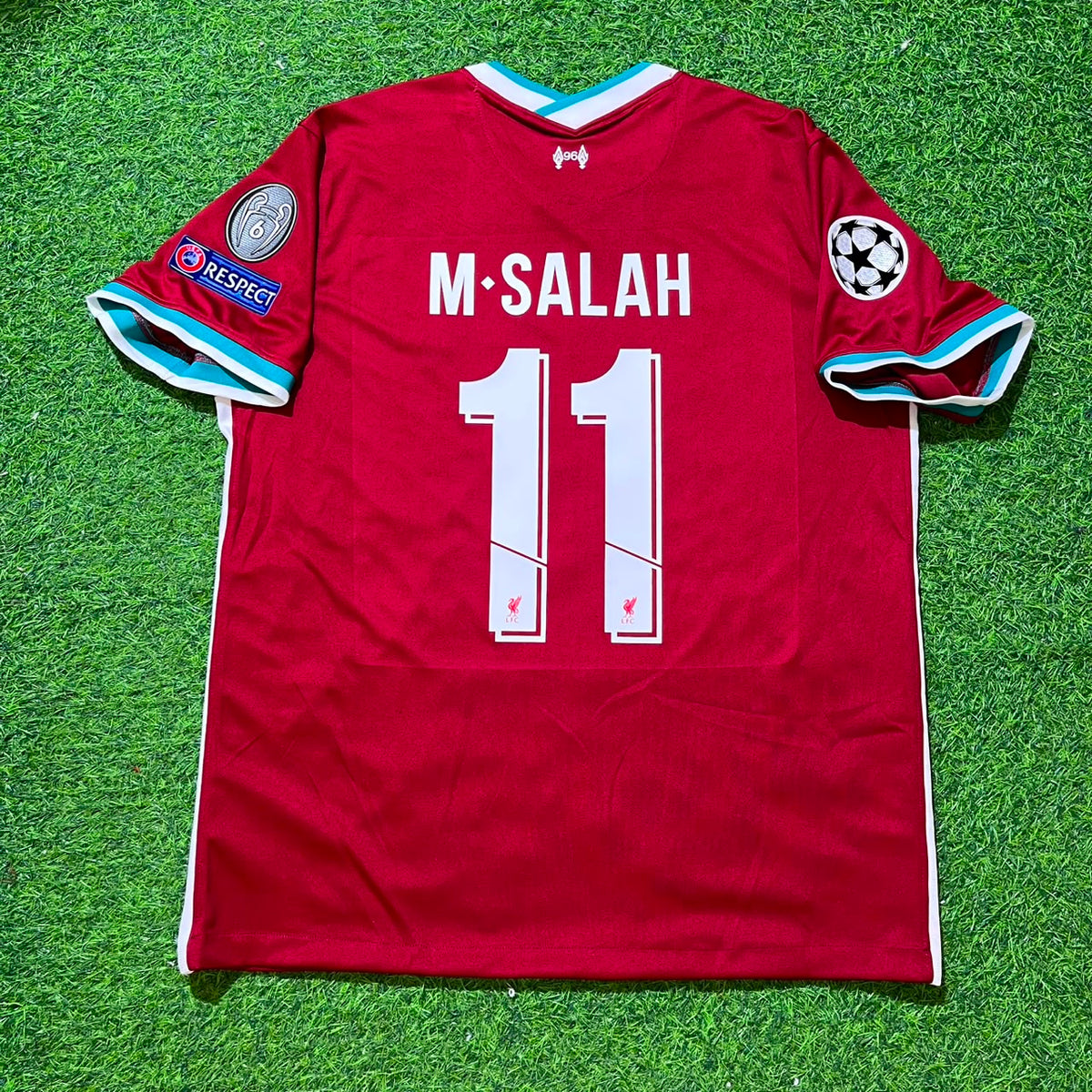 Liverpool 2019 2020 Home Retro Football Jersey – Mohamed Salah 11# – Back View