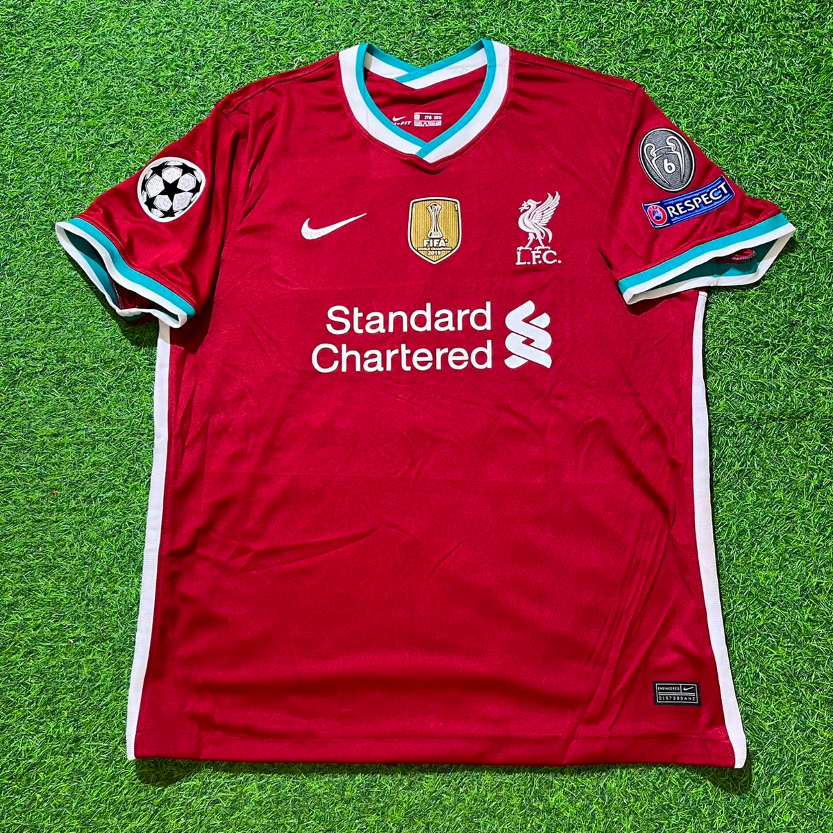 Liverpool 2019 2020 Home Retro Football Jersey – Mohamed Salah 11# – Front View