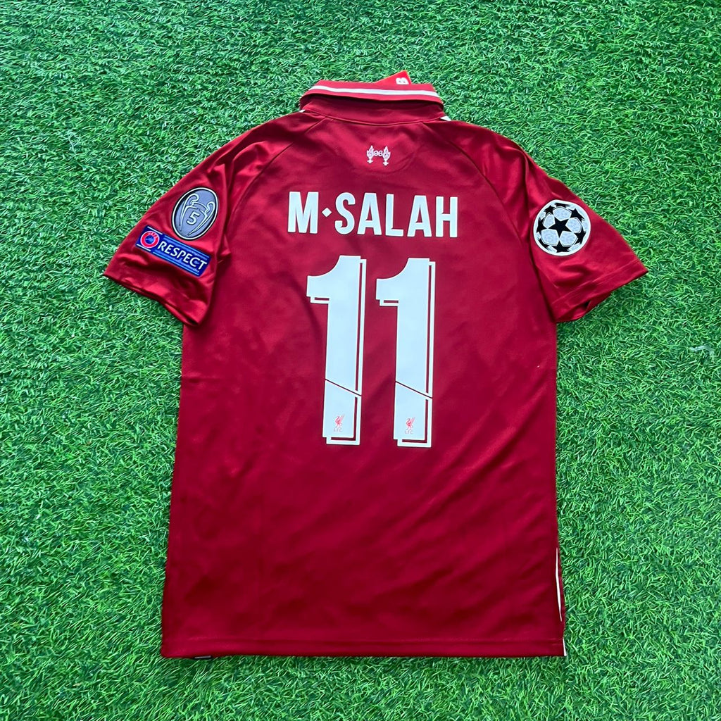 Mohamed Salah Liverpool 2019 Champions League Final Retro Football Jersey – Back View